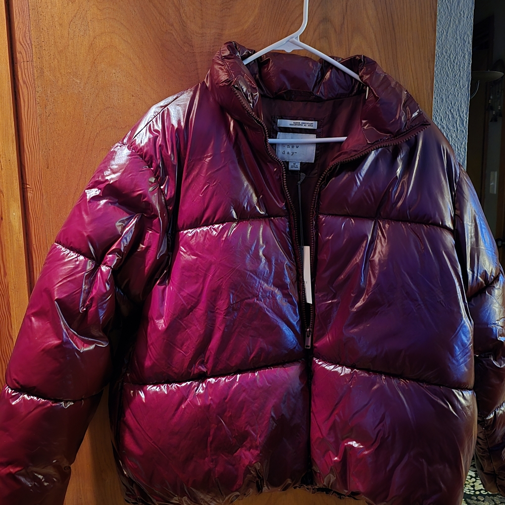 A New Day Metallic Burgundy Jacket